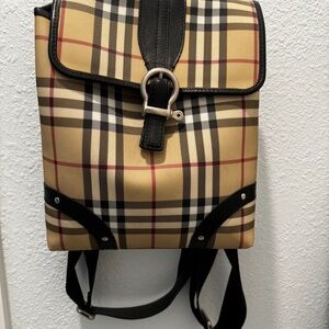 Authentic Burberry House Check PVC & Leather Rare